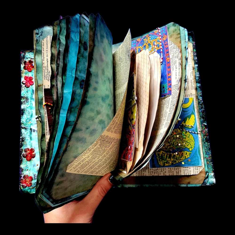 Grateful Dead Music Inspired Junk Journal Handmade Vintage Creative Notebook